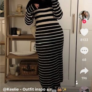 Striped Black and White Maxi Dress